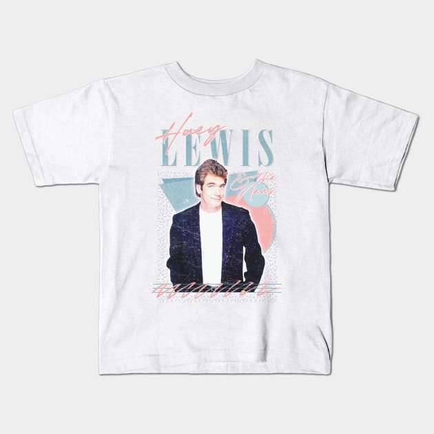 Huey Lewis & The News // 80s Retro Faded Style Design Kids T-Shirt by DankFutura